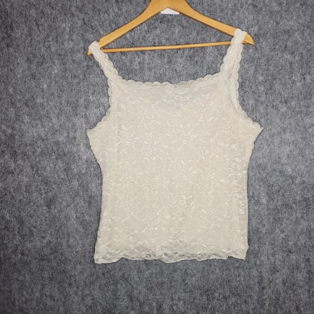 Apt 9 Ivory Lace Trim Cami Tank Top XL‎ Stretch Y2K Romantic Coquette Soft Girl - Picture 2 of 12
